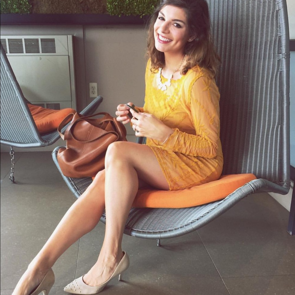 Mustard Yellow Lace Dress